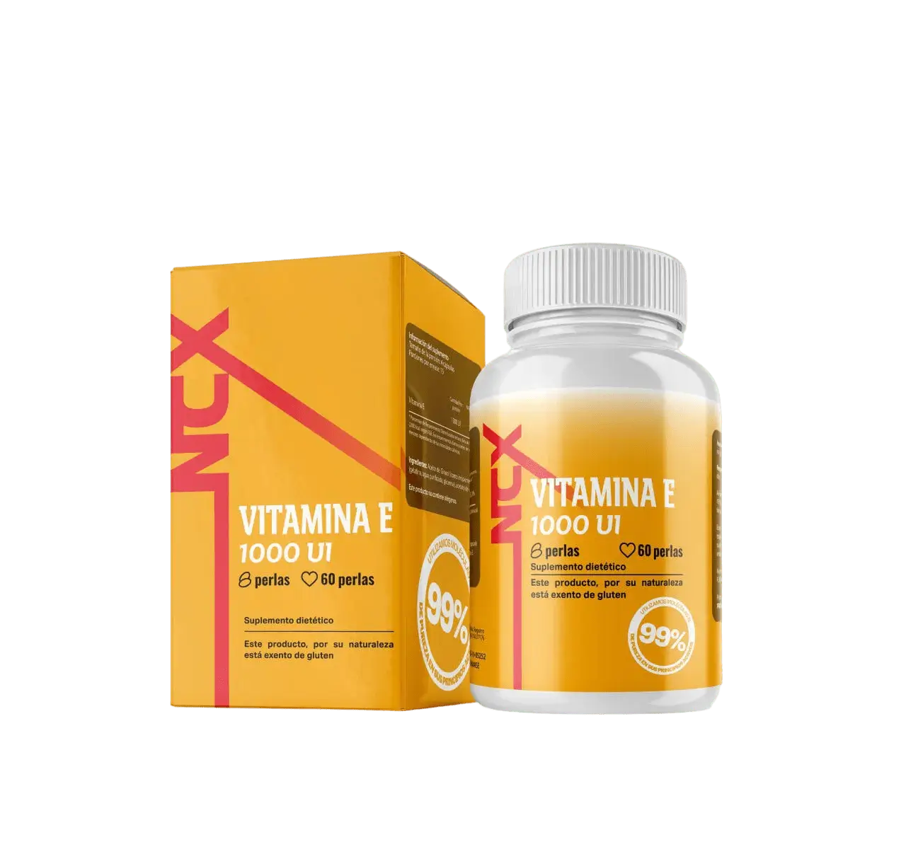 Suplemento de Vitamina E y su caja